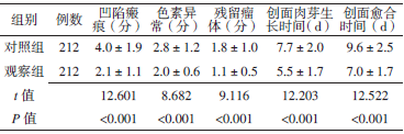 表2两组临床指标、创面肉芽生长时间及创面愈合时间比较 （xˉ±s）_论文发表